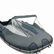 Тент универсальный носовой для лодки ПВХ 340-450 серый